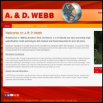 Screen shot of the A & D Webb Metal Polishing Specialists website.