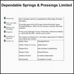 Screen shot of the Dependable Springs & Pressings Ltd website.