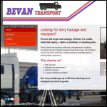 Screen shot of the J Bevan Transport Ltd website.
