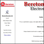 Screen shot of the Bereton Electronics Ltd website.