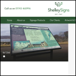 Screen shot of the Shelley Signs Ltd website.