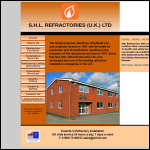Screen shot of the SHL Refractories (UK) Ltd website.
