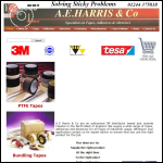 Screen shot of the A E Harris & Co website.