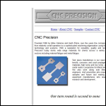 Screen shot of the C N C Precision website.