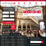 Screen shot of the Cardiff International Airport website.