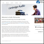 Screen shot of the Audio Partnership plc website.
