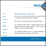 Screen shot of the Macey Controls Ltd website.