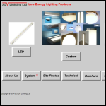 Screen shot of the ADV Lighting Ltd website.