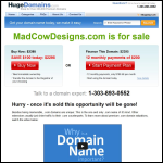 Screen shot of the Mad Cow Designs website.