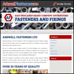 Screen shot of the Arkwell Fasteners Ltd website.