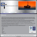 Screen shot of the Dicker Precision Components Ltd website.