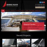 Screen shot of the Diverse Yacht Services website.