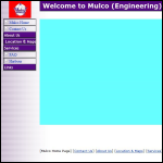 Screen shot of the Mulco (Engineering) Ltd website.