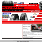 Screen shot of the Midhurst Tyre & Battery website.