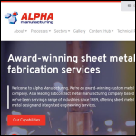 Screen shot of the Alpha Manufacturing Hixon Ltd website.