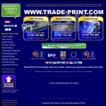 Screen shot of the Trade Print Services website.