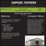 Screen shot of the Samuel Vickers website.