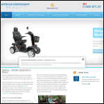 Screen shot of the Batricar Independant Mobilty Ltd website.
