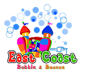 East coast bubble and bounce logo
