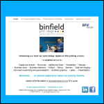 Screen shot of the Binfield Printers Ltd website.