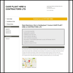 Screen shot of the Cave Plant Hire Ltd website.