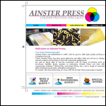 Screen shot of the Ainster Press website.