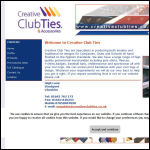 Screen shot of the Creative Club Ties Ltd website.