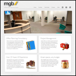 Screen shot of the M G B Office Interiors Ltd website.