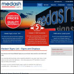 Screen shot of the Medash Signs Ltd website.