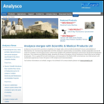 Screen shot of the Analysco Ltd website.