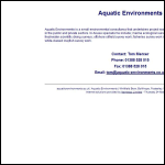 Screen shot of the Aquatic Environments website.
