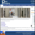 Screen shot of the Platt Packaging Ltd website.