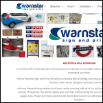 Screen shot of the Warnstar Sign and Print website.