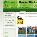 Screen shot of the Gannon Oils Ltd website.