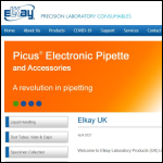 Screen shot of the Elkay Laboratory Products UK Ltd website.
