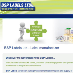 Screen shot of the BSP Labels Ltd website.
