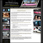 Screen shot of the 1st Choice Limousines website.