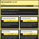 Screen shot of the Sigma Supplies Ltd website.