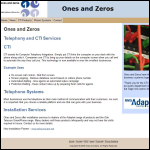 Screen shot of the Ones & Zeros website.