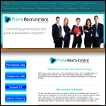 Screen shot of the Prime Recruitment Ltd website.