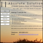 Screen shot of the Absolute Solutions website.