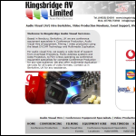 Screen shot of the Kingsbridge Audio Visual website.