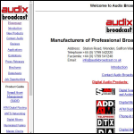 Screen shot of the Audix Broadcast Ltd website.