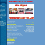 Screen shot of the Ace Signs website.