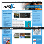 Screen shot of the Alpha Leisure Scotland Ltd website.