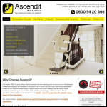 Screen shot of the Ascendit Lifts Ltd website.