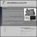 Screen shot of the Hi-Spec Precision Engineering Ltd website.