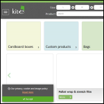 Screen shot of the Kite Packaging website.