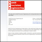Screen shot of the Ashill Precision Engineering Ltd website.