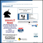 Screen shot of the Unicorn IT website.